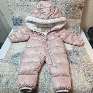 Michael Kors Shimmery Rose Pink Baby Snow Suit 0-9 Months